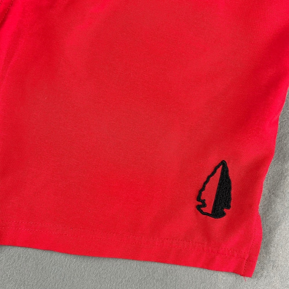 TacHuntFish Active Shorts Mens Medium‎ Red Black Arrowhead Logo Athletic Gym